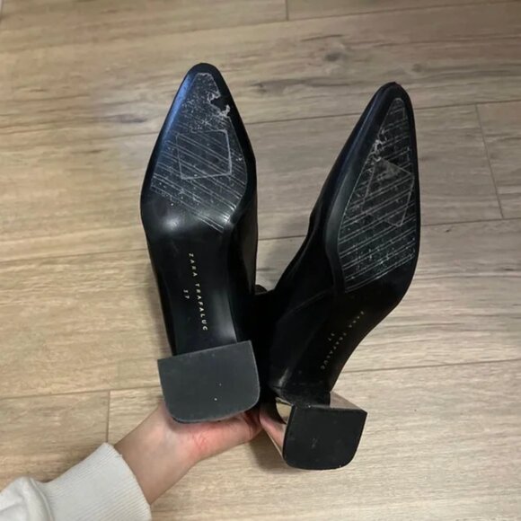 Zara Zip Up Leather Ankle Boots EUR 37 - Picture 10 of 13